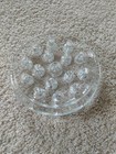  Vintage Glass Flower Frog - Clear - 16 Hole Flower Frog - 5    Diam 