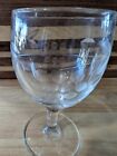 Two  2  Antique Wheel-cut Grapevine Etched Wine Goblets  A46
