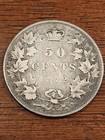 1872h Canada 50 Cents Silver Coin - Low Mintage 80 000
