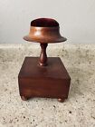 Wooden Sewing Storage Thread Spool Holder W  Pin Cushion Antique 