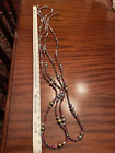 Vtg Antique Mercury Glass Tree Garland Multi Color   Shapes Christmas Bead 144 