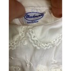 Madonna Original Vintage Kids Ivory Lace Eyelet Christening Gown 22in L 80 s