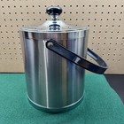 Kromex Ice Bucket Stainless Steel Mirror Finish Black Trim Mcm Barware Usa 60s