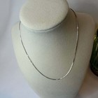 925 Sterling Silver Diamond Cut Box Chain Necklace 16 Inch
