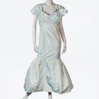 Vtg Y2k Badgley Mischka Iridescent Beaded Mermaid Gown Women s 12 Powder Blue