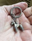 Vtg Tiffany   Co  Poodle Dog Sterling Silver Keychain Fob Charm Pre-war Germany