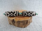 Pair 7 Eyes Tibetan Old Agate Dzi Bead Amulet Pendant Bracele Tibet Gzi Beads D