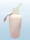 Bkr Glass Water Bottle With Silicone Sleeve Tutu Pale Pink 16 Oz 