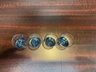 Vintage Blue Rare Communion Sacrement Wine Glass Cup Flared Top Lot Of 4