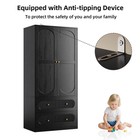 Armoire Wardrobe Closet With 2 Drawers  69  Height Clothing Storage Cabinet