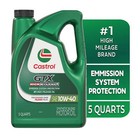 Castrol Gtx High Mileage 10w-40 Synthetic Blend Motor Oil  5 Quarts