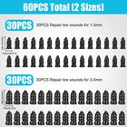 60pcs Car Vacuum Tire Repair Nail Rubber Screw Nails  Screwdriver Tool Set W box