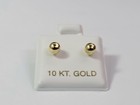 10k Yellow Gold Screw Back Earrings Studs Round Ball 4mm Women Kids Baby