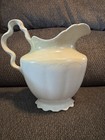 Antique Homer Laughlin The Angelus White Pitcher Jug Scalloped Serpentine Shape