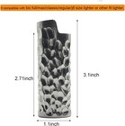 Heavy Lighter Case Cover Holder Sleeve Pouches Metal Crater Pattern Silver 
