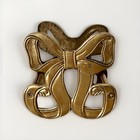 Vintage 80s Cute Brass Bow Letter Napkin Holder Rare Office Christmas Feminine