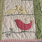 Pottery Barn Kids Tweet  Baby Quilt Pink Green Embroidered 35    X 48   free Ship