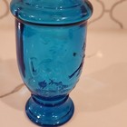 Vtg Blue Glass Bottle- Aphrodite -handle-made In Belgium 8 