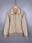 Vintage 1970s Redaelli Red s Wool Bomber Jacket Cream Beige Men s Size 48  m 