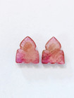 Certified Natural Pink Tourmaline Leaf Carving Pair 6 67ct Gift Loose Gemstones