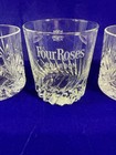 Four Roses Glass And Two Woodford Reserve Glencairn Crystal Bourbon Glasses