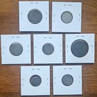 7 Coin 1800s Us Type Lot Flying Eagle Large Cent 2c 3c Half Dime Shield Seated