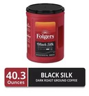 Folgers Black Silk Dark Roast Ground Coffee 40 3 Oz  free Shipping 