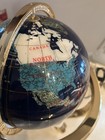 Blue Lapis Semi-precious Gemstone Inlaid Globe W  Brass Stand   Compass 10   