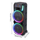 Dual 15  Portable Bluetooth Speaker Heavy Bass Party System Led Light W  2 Mics