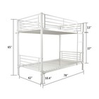 Iron Bed Bunk Bed With Ladder For Kids Twin Size White