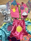 2pc Set New Jojo Siwa Child Costume Candy Theme Dessert Dress Bow S 5 6 7 Years