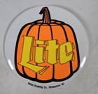 Vintage 3 Inch Miller Lite Halloween Pumpkin Button Pin Beer Brewery Advertising