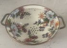 Mackenzie Childs Enamel Colander  Decorative Strainer  Small  White Flower Marke