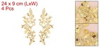 4pcs Flower Lace Appliques 3d Embroidery Sequin Lace Patches Bright Gold