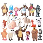 10 Pcs Masha And The Bear Action Figures Set Party Toys Dolls Gift Cake Toppers