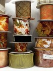 Lot Of 21 Fall   Halloween Wired Ribbon Mesh Wreaths Crafts Autumn New   Used