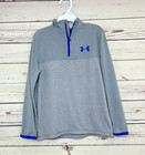 Under Armour Boys Shirt Youth S Heatgear 1 4 Zip Long Sleeve Light Gray Logo