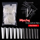 500pcs False Nail Tips Xxl C Curve Coffin Half Cover Extra Long Fake Nails Finge