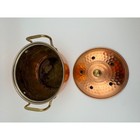 Vintage Hammered Copper Vented Lid Brass Handles Rustic Kitchen