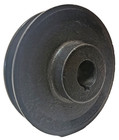 4  Double Groove V-belt Pulley 3 4  Bore Keyed Cast Iron Set Screw  lot Of 4 
