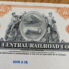 1961 Illinois Central Railroad Company Stock Certificate For 100 Shares