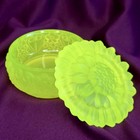 Uranium Glass Sunflower Box Vaseline Yellow Matte Jewelry Box Flowers Style