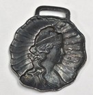 Rare Vintage Wwi Era Lady Liberty Us United States Patriotic Watch Fob Medallion