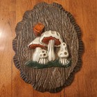 Vintage 3d Mushroom Wall Art Plaque Set Of 2 Pressed Foam 70s Decor Retro