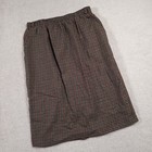 Vtg Briggs New York Skirt Womens 16 Multicolor Knit Check Midi Elastic Waist Usa