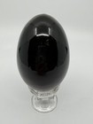 Vintage 4    Russian Hand Painted Black Lacquer Wooden Egg Figurine