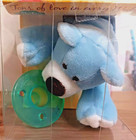 Wubbanub Blue Bear Pacifier W  Holder  Blue Bear  6  Lovey Plush  Soothie