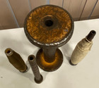 Lot Of 4 Antique Vintage Wooden Industrial Textile Bobbins Spools Variety Sizes