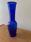 Vintage Cobalt Blue Glass Bud Vase 9   Retro Flower Vase Unmarked