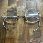 Antique 1 40 10k Rolled White Gold Plated Round Rim Glasses And Case 27 47 Grams